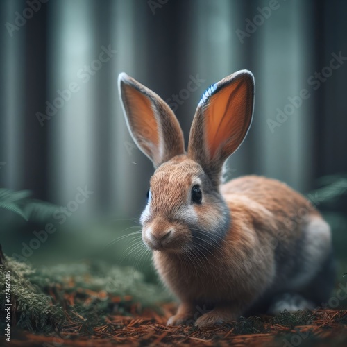 rabbit in the  forest animal background for social media © Садыг Сеид-заде