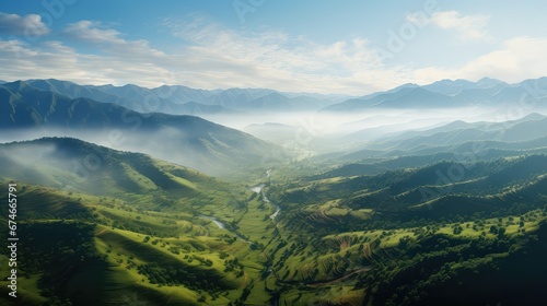 view valley beautiful panorama landscape illustration sky summer  aerial hill  tourism outdoor view valley beautiful panorama landscape