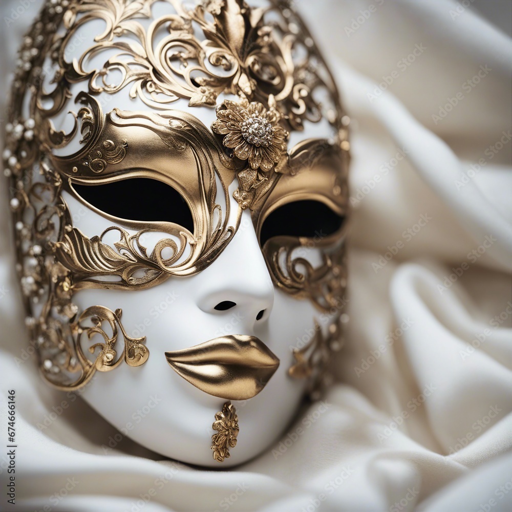 Venetian mask, white background