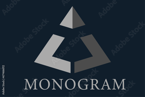 Modern letter L creative pyramid shape logo