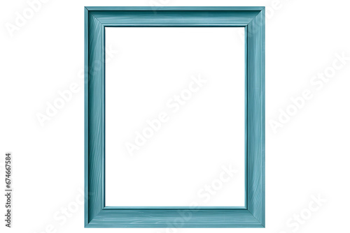 Light blue picture frame isolated on transparent or white background