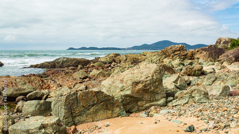 rocky coast of the sea Penha Saudade Beach