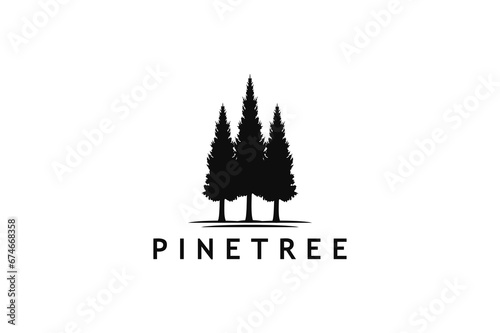 Rustic Retro Vintage pine evergreen