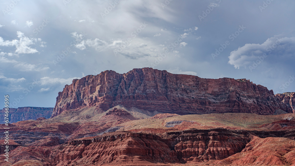 Outstanding beauty of a Vermilion Cliffs mesa viewed from Highway 89a in Arizona