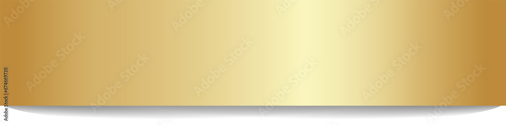 Gold paper rectangle and shadow, banners, label