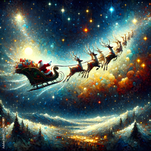 Santa Claus carrying presents
