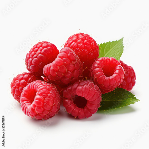 Fresh Raspberries fruit Isolated on White Background