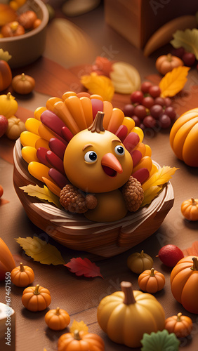 Happy Thanksgiving Card.Thanksgiving Day greeting card template.