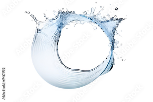 Circular Water Splash Wave Isolated on White Background. Generative AI
