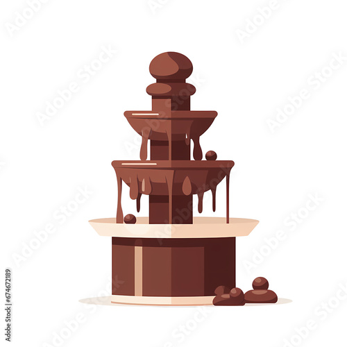 Simplified flat art image of a chocolate fount photo