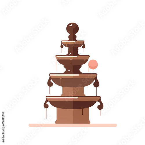Simplified flat art image of a chocolate fount photo