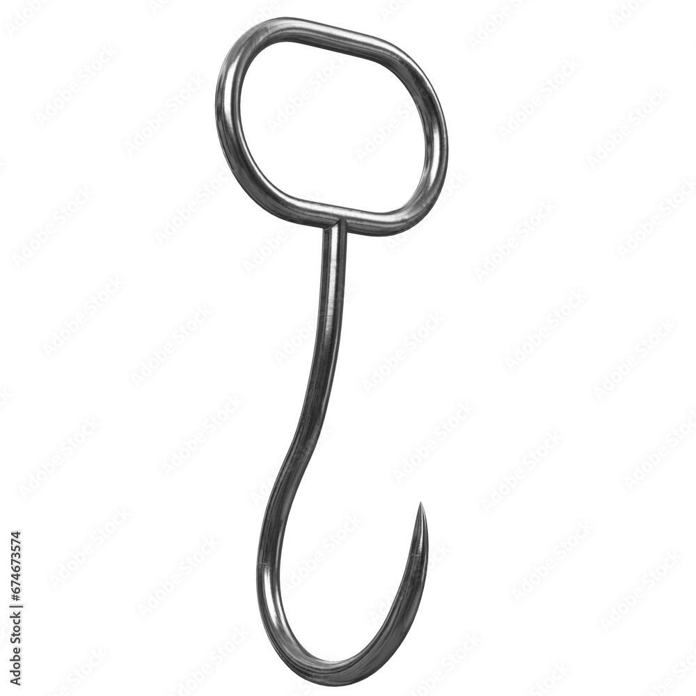 3D rendering illustration of a hay or meat hook 3D rendering illustration of a hay or meat hook