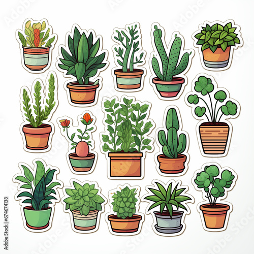 Stickers of different plants