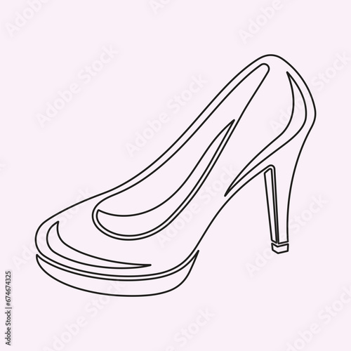 Black high heels icon vector