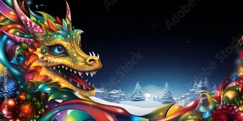Christmas dragon, symbol of 2024 New year © Elena
