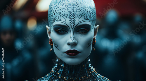 artificial woman from the future - a surreal portrait of a female cyborg