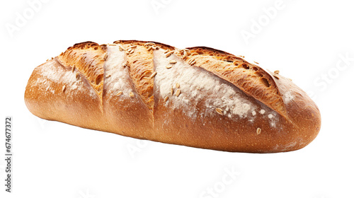 Loaf of bread isolated on transparent background, PNG image with background removed, created with Generative Ai technology.