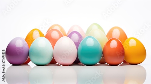 colorful easter eggs, isolated with white background