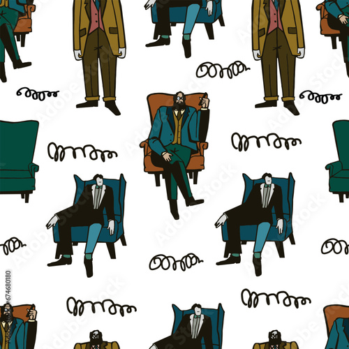 Thinking out loud. Seamless vector pattern.