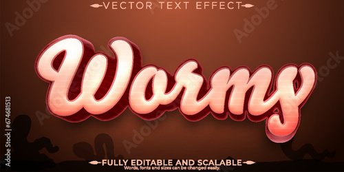 Wormy text effect, editable garden and biology text style