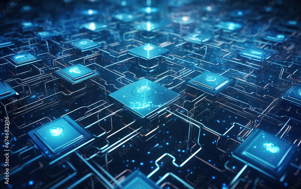 Obraz premium Computer network concept illustration,created with Generative AI tecnology.