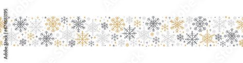 Beautiful hand drawn snowflakes seamless pattern, fragile winter background, great for textiles, banners, wallpaper, wrapping - vector design