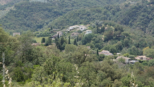 A spectacular view from a cycling trail close to Peymeinade in the departement Alpes-Maritimes in the region Provence-Alpes-Côte d’Azur in France, in the month of June