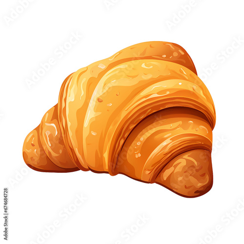 Simplified flat art image of a croissant bread