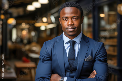 Portrait of a young confident African American businessman