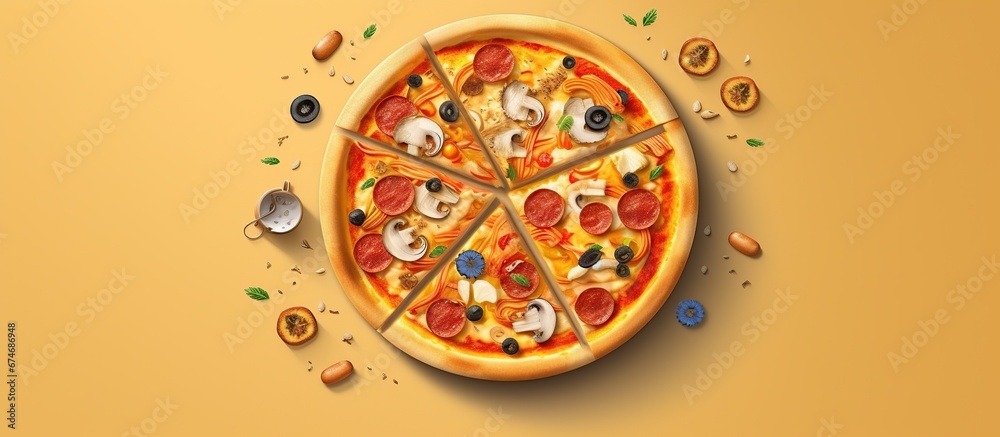 Pizza and poster background