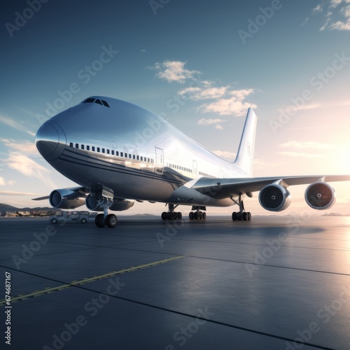 a large airplane on a runway © Aliaksandr Siamko