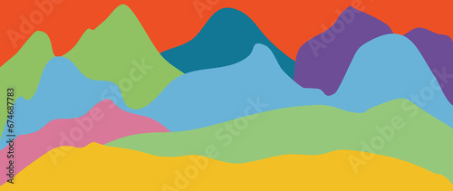 colored mountain landscape silhouette vector illustration good for backdrop, background, wallpaper, tourism, and design template
