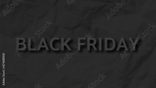 Black Friday inscription on crumpled paper