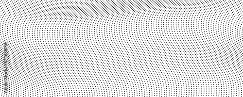 Halftone monochrome background with flowing dots