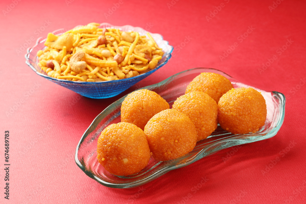 Indian Sweet Motichoor ladoo also know as Bundi Laddu or Motichur Laddoo are made of very Small Gram Flour Balls or Boondis which are deep fried Indian Sweet Motichoor ladoo also know as Bundi Laddu or Motichur Laddoo are made of very Small Gram Flour Balls or Boondis which are deep fried