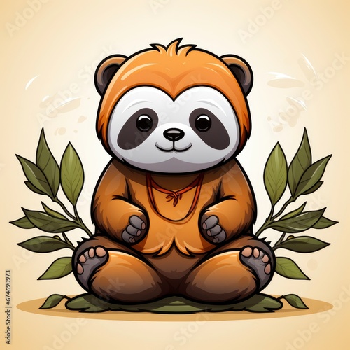 Cute Sloth Meditation Yoga , Cartoon Graphic Design, Background Hd For Designer
