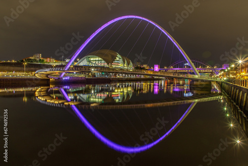 Millenium bridge lit up in memory of the Queen