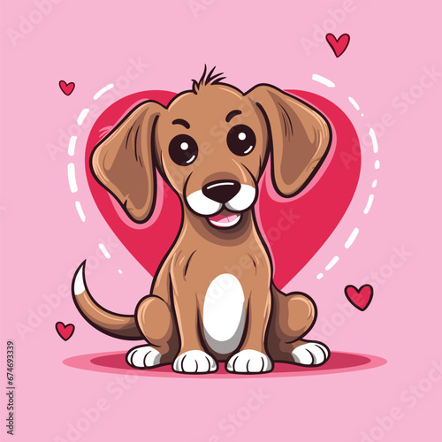 Happy cartoon puppy dog  Portrait of cute little dog vector