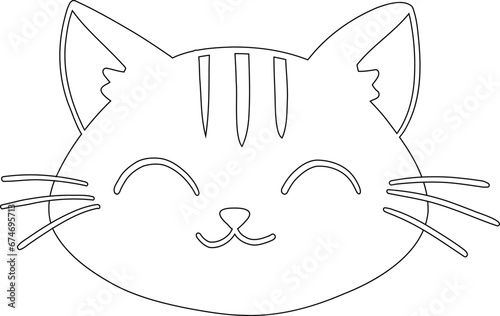 Cat muzzle drawing decoration and design.