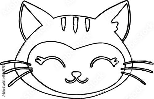 Cat muzzle drawing decoration and design.