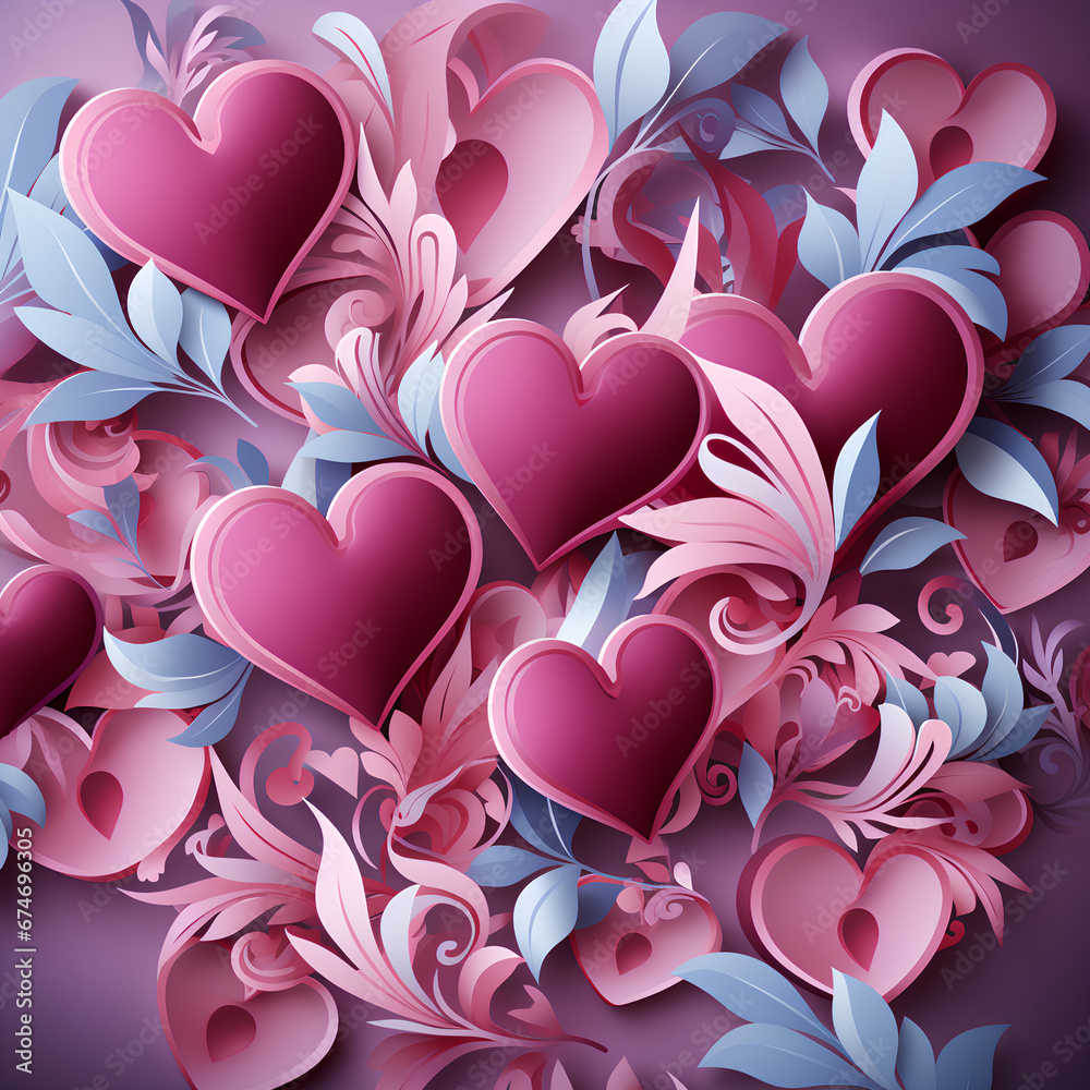 Beautiful colorful hearts background
