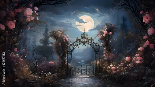 cemetery in the night