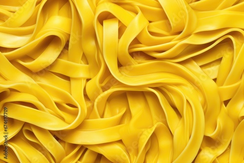 Pattern of raw pasta tagliatelle from durum wheat. Natural traditional Italian uncooked food. Egg-based uncooked pasta. Gragnano pasta, bronze die photo