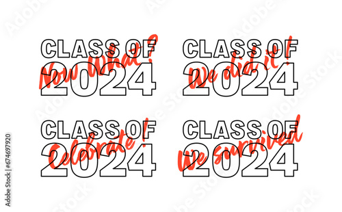 Class of 2024 with Sarcastic phrases Funny Graduation