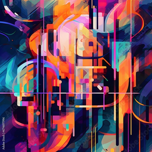 abstract colorful background with lines and geometric elements  vector illustration.