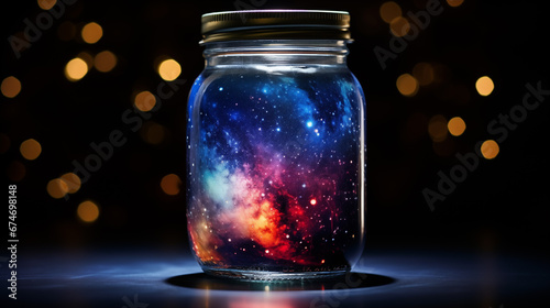 Jar on a black background