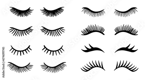 Different False Eyelashes collection Lash Icon Set