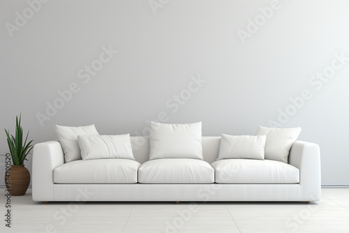white sofa in a white room ai generated