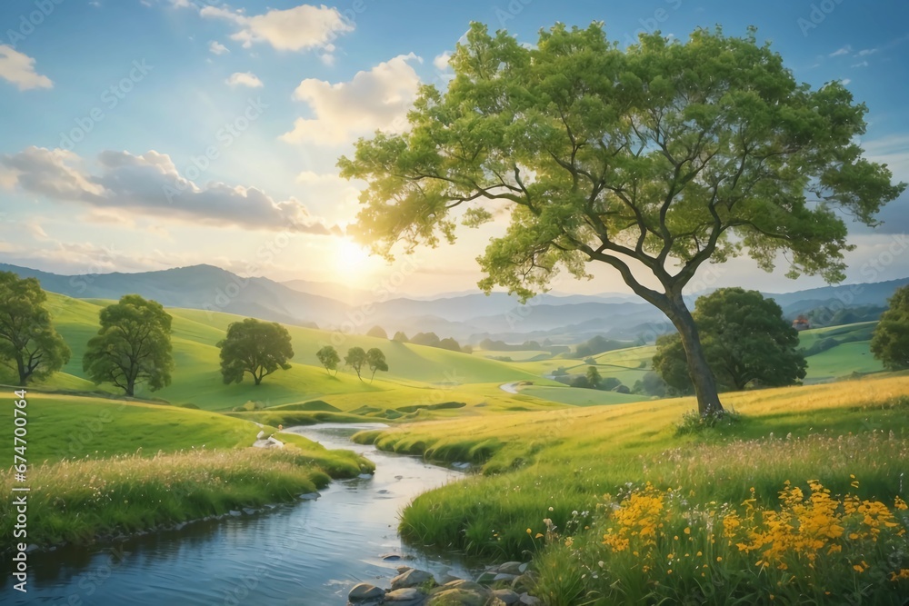 Tranquil Vistas: The Artistry of Countryside Serenity 4K wallpaper Tranquil Vistas: The Artistry of Countryside Serenity 4K wallpaper