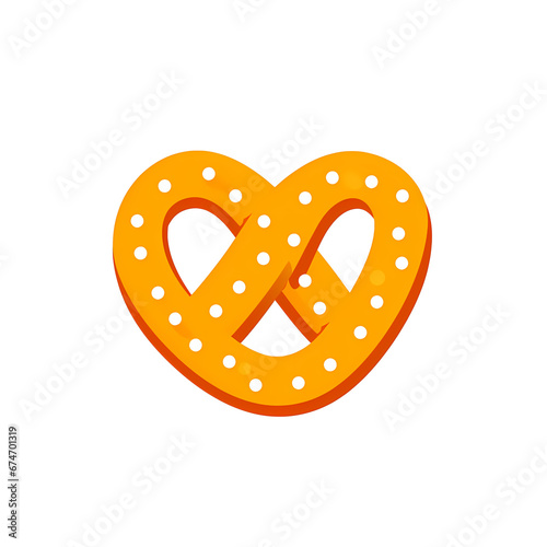 Simplified flat art image of a pretzel